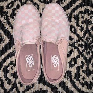 Pink and white checkered vans
